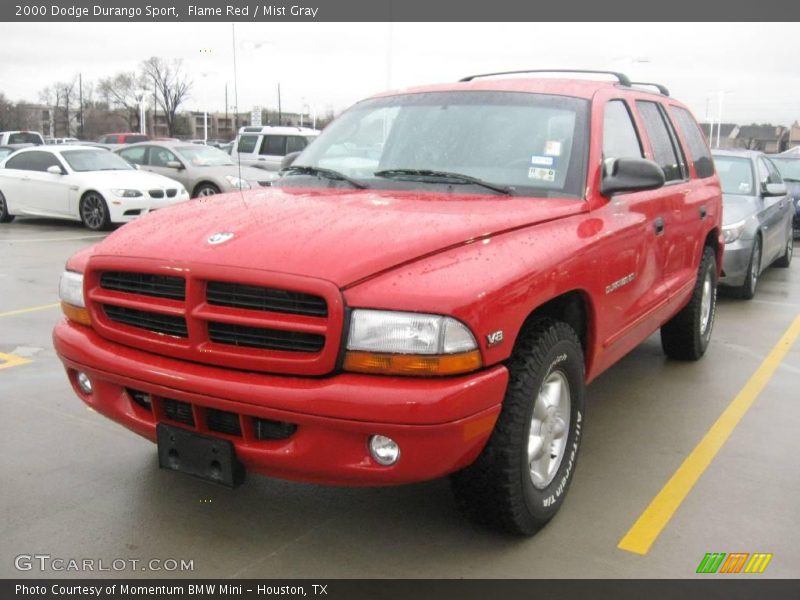 Flame Red / Mist Gray 2000 Dodge Durango Sport