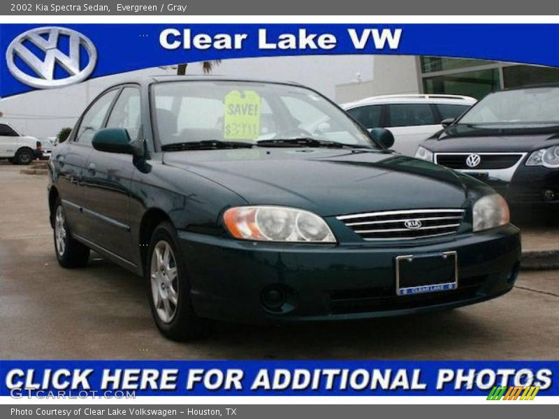 Evergreen / Gray 2002 Kia Spectra Sedan