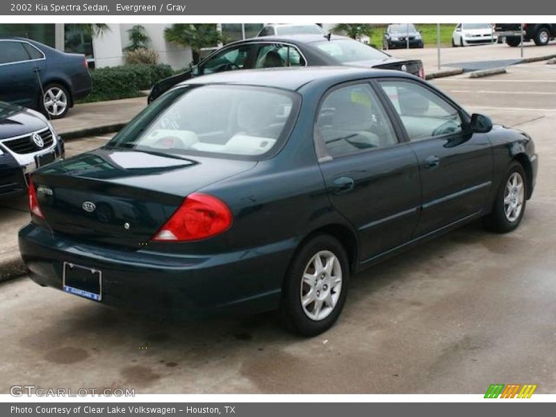 Evergreen / Gray 2002 Kia Spectra Sedan