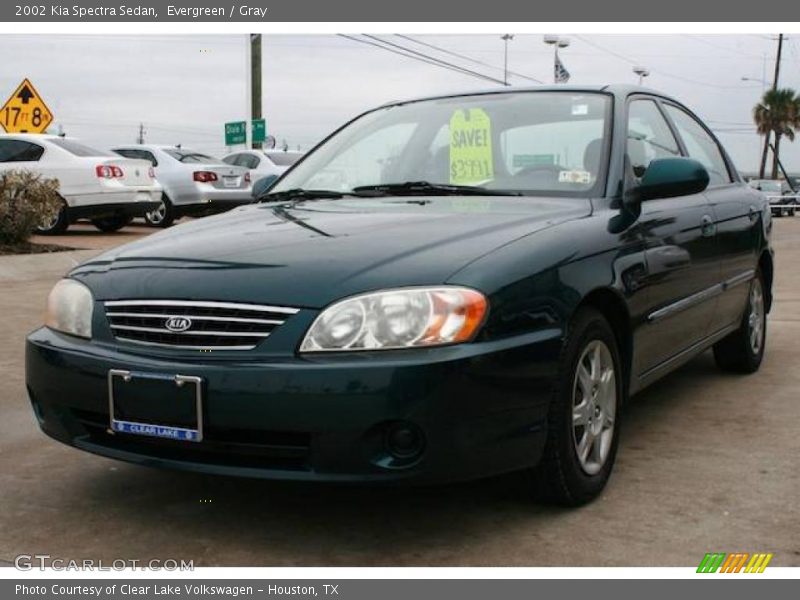 Evergreen / Gray 2002 Kia Spectra Sedan