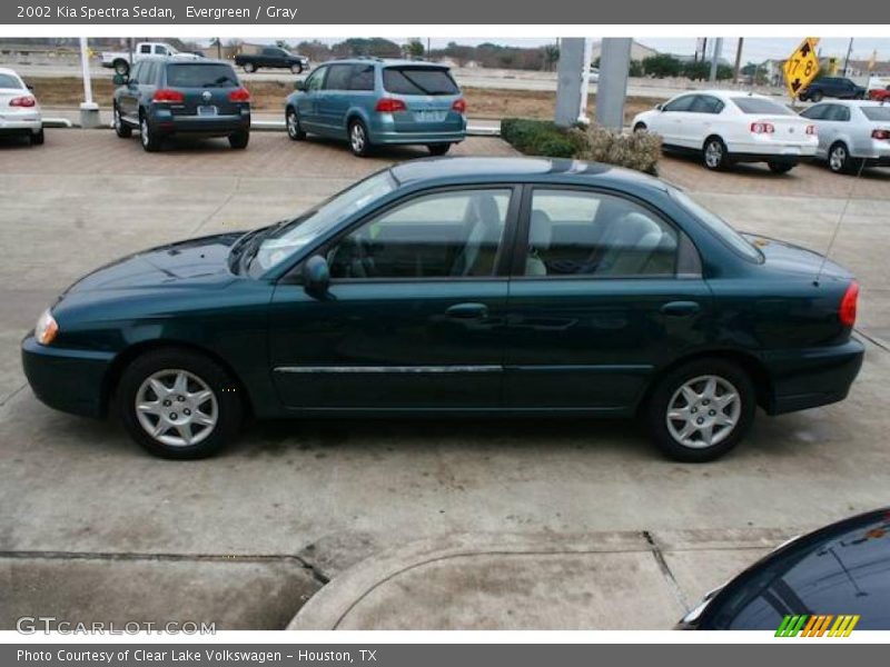 Evergreen / Gray 2002 Kia Spectra Sedan