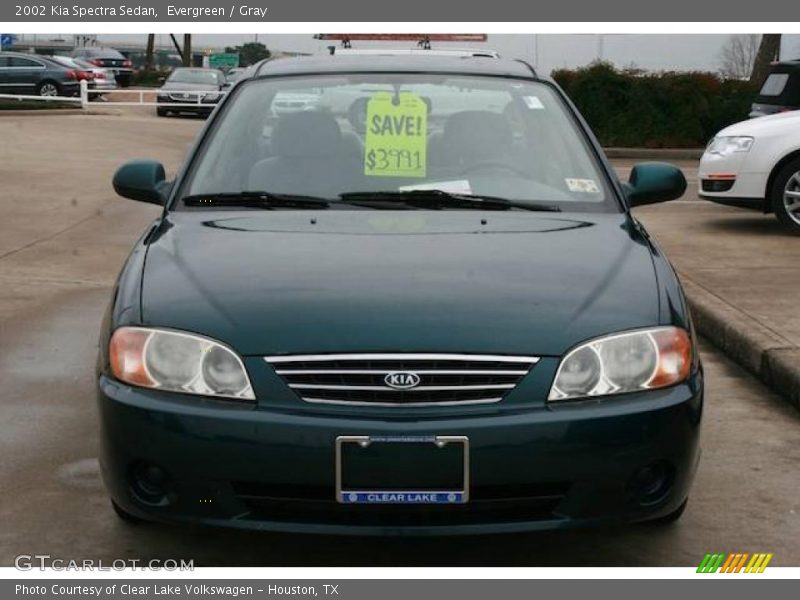 Evergreen / Gray 2002 Kia Spectra Sedan