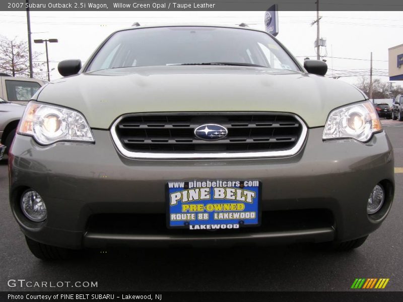 Willow Green Opal / Taupe Leather 2007 Subaru Outback 2.5i Wagon