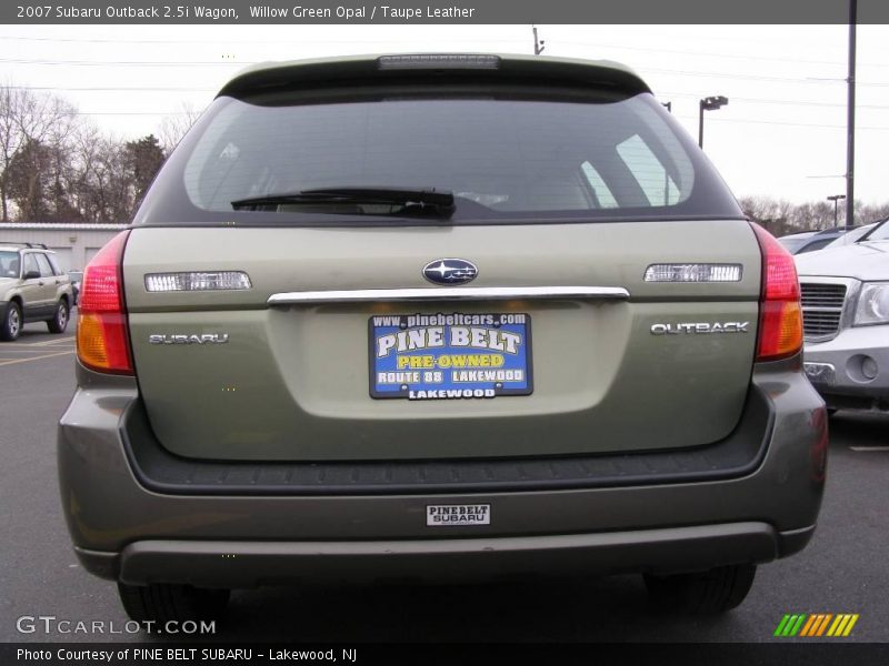 Willow Green Opal / Taupe Leather 2007 Subaru Outback 2.5i Wagon