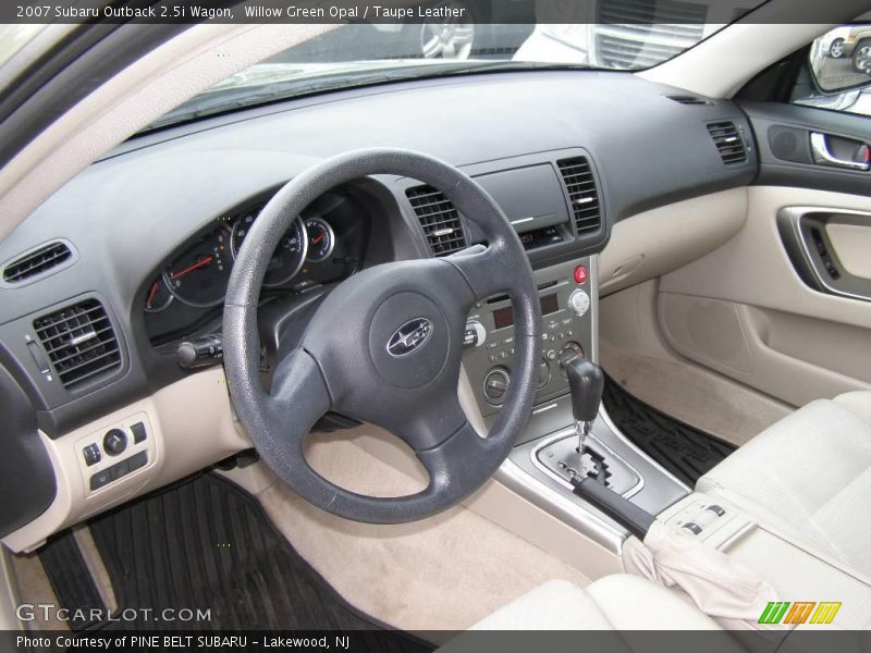 Willow Green Opal / Taupe Leather 2007 Subaru Outback 2.5i Wagon