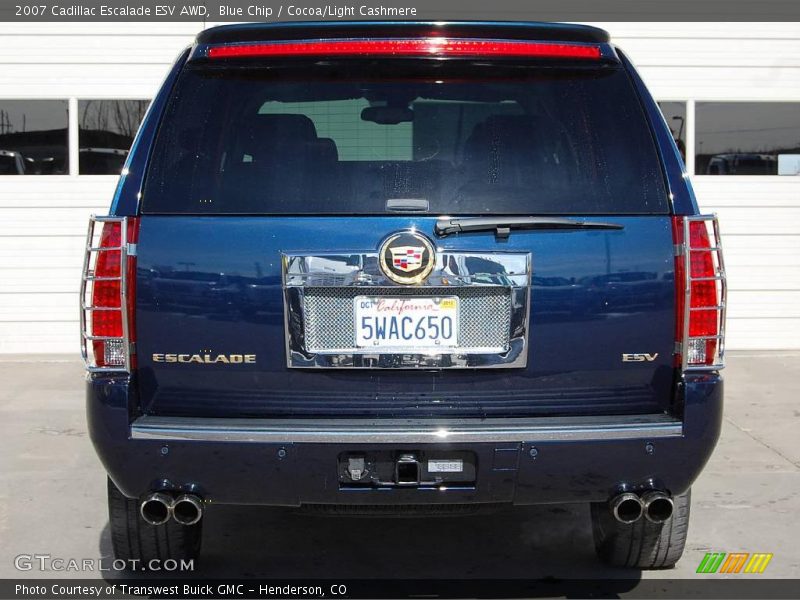Blue Chip / Cocoa/Light Cashmere 2007 Cadillac Escalade ESV AWD