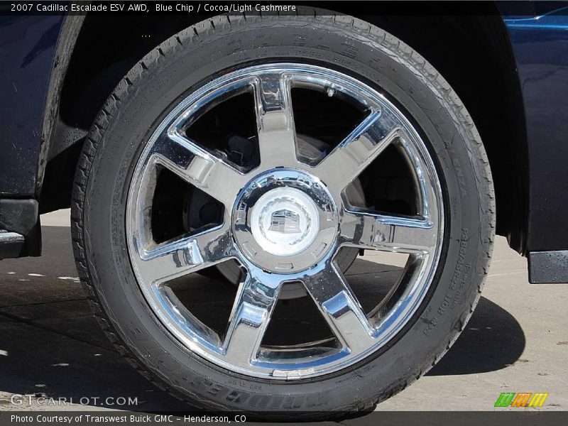 Blue Chip / Cocoa/Light Cashmere 2007 Cadillac Escalade ESV AWD