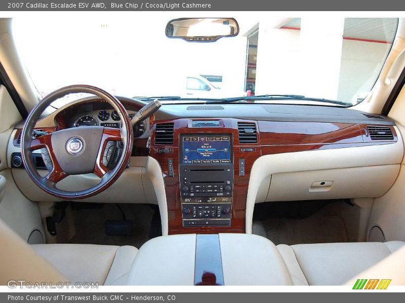 Blue Chip / Cocoa/Light Cashmere 2007 Cadillac Escalade ESV AWD