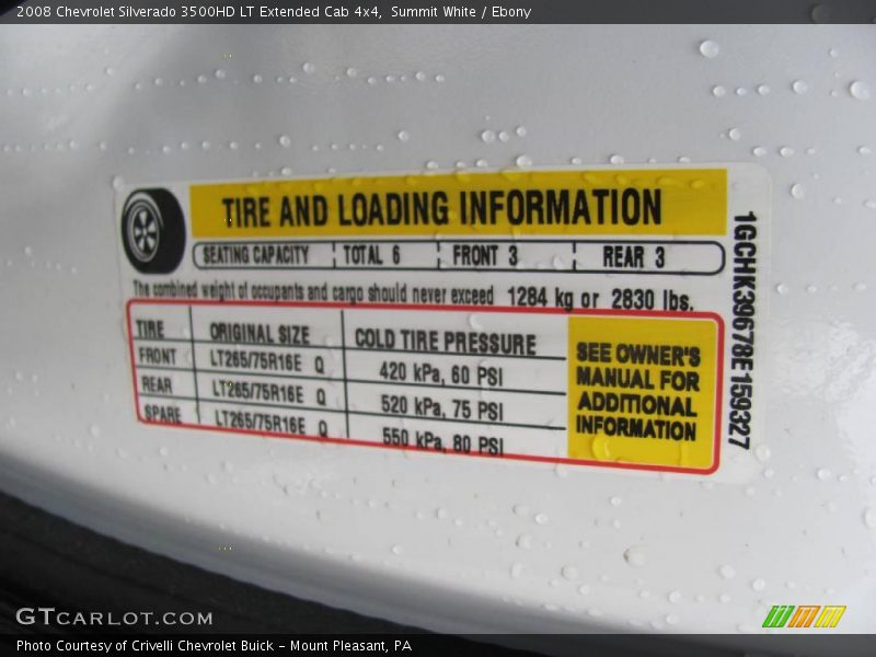 Summit White / Ebony 2008 Chevrolet Silverado 3500HD LT Extended Cab 4x4