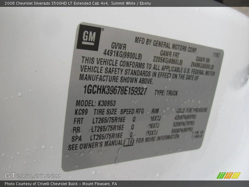Summit White / Ebony 2008 Chevrolet Silverado 3500HD LT Extended Cab 4x4
