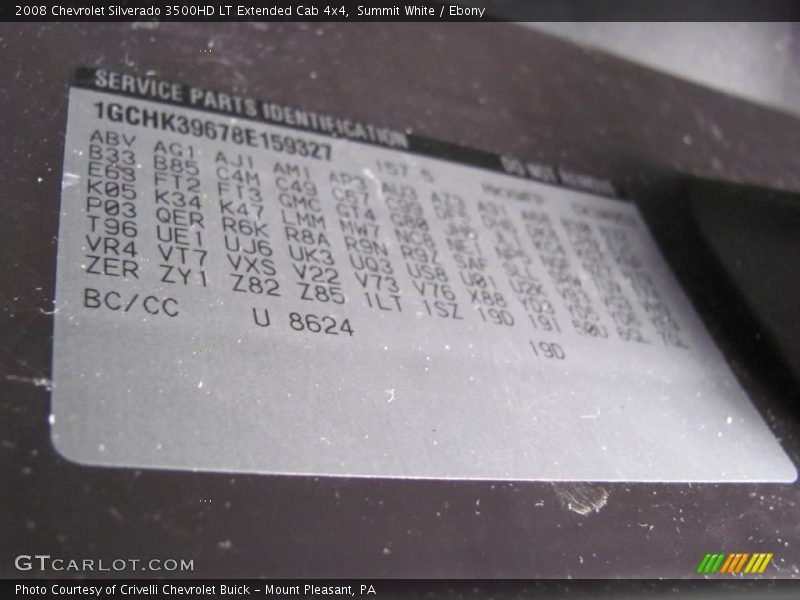 Summit White / Ebony 2008 Chevrolet Silverado 3500HD LT Extended Cab 4x4