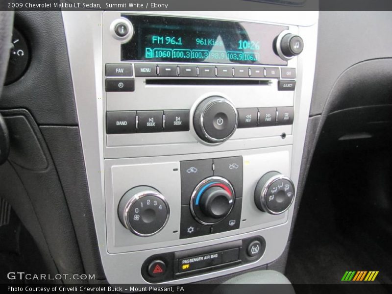 Summit White / Ebony 2009 Chevrolet Malibu LT Sedan