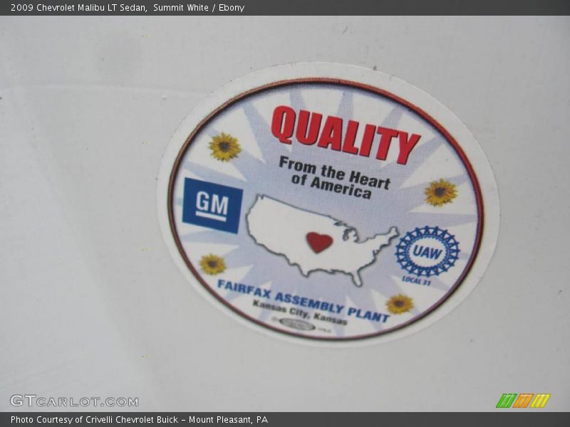 Summit White / Ebony 2009 Chevrolet Malibu LT Sedan