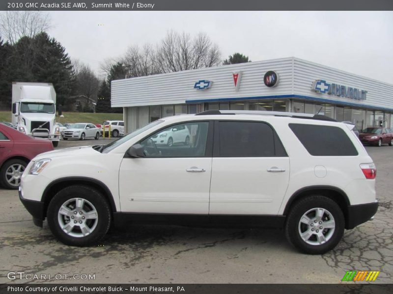 Summit White / Ebony 2010 GMC Acadia SLE AWD