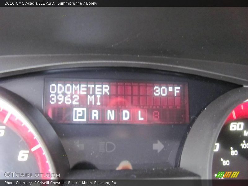 Summit White / Ebony 2010 GMC Acadia SLE AWD