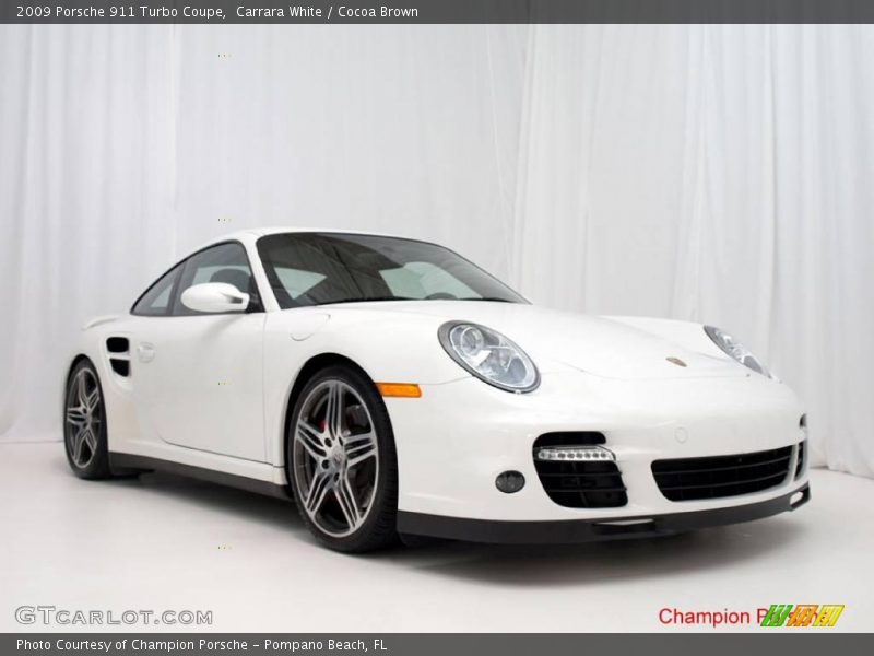 Carrara White / Cocoa Brown 2009 Porsche 911 Turbo Coupe
