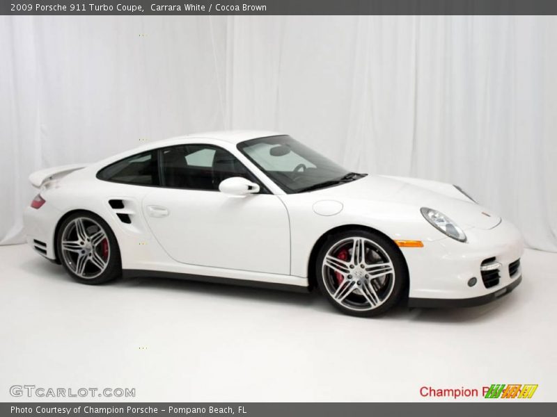 Carrara White / Cocoa Brown 2009 Porsche 911 Turbo Coupe