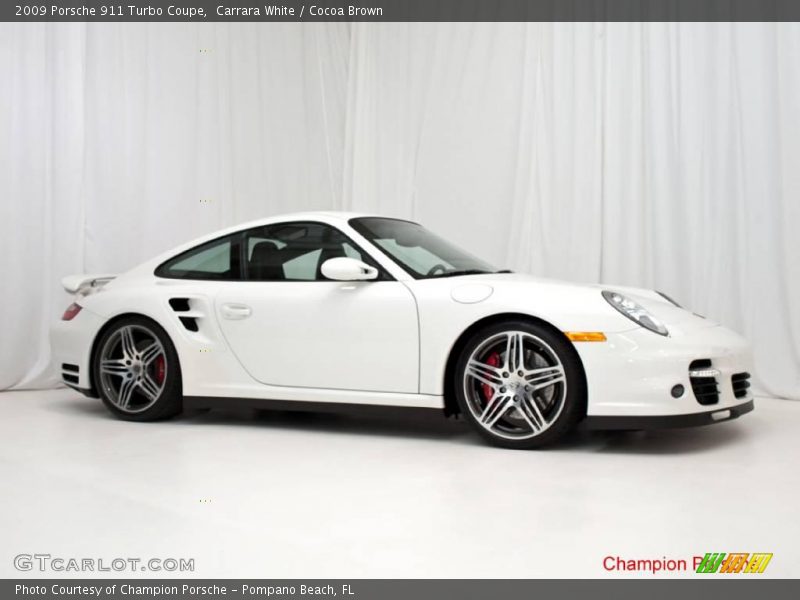 Carrara White / Cocoa Brown 2009 Porsche 911 Turbo Coupe