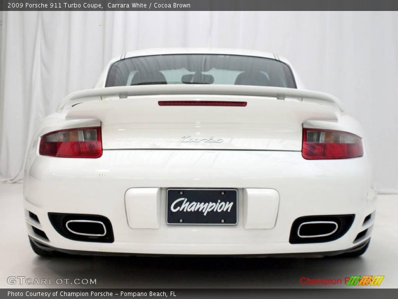Carrara White / Cocoa Brown 2009 Porsche 911 Turbo Coupe