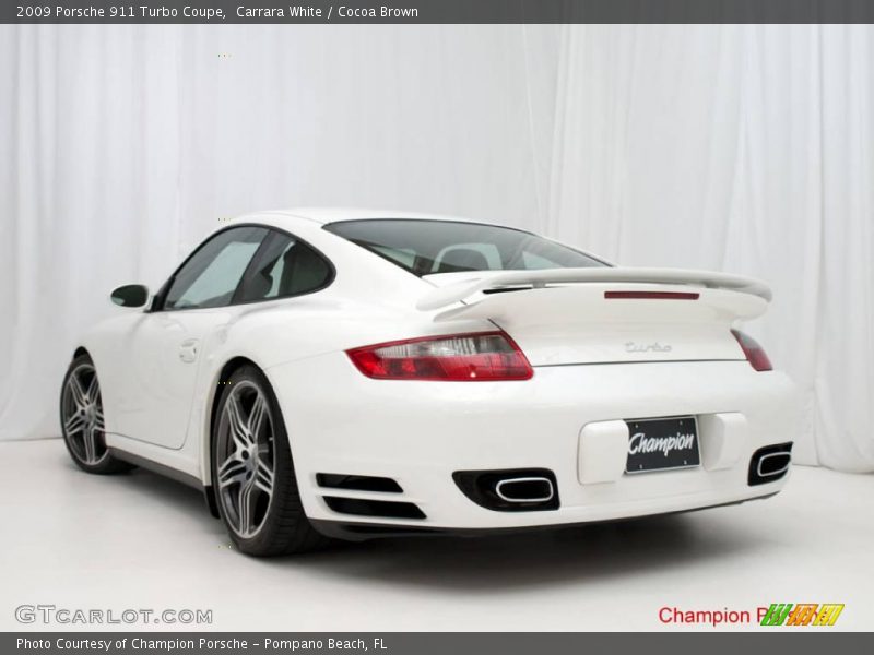 Carrara White / Cocoa Brown 2009 Porsche 911 Turbo Coupe