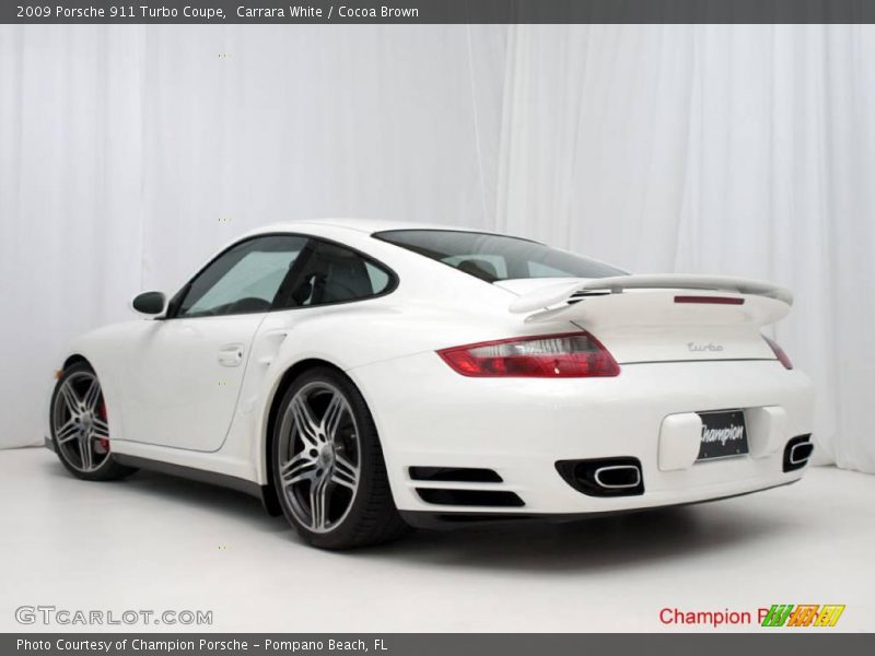 Carrara White / Cocoa Brown 2009 Porsche 911 Turbo Coupe