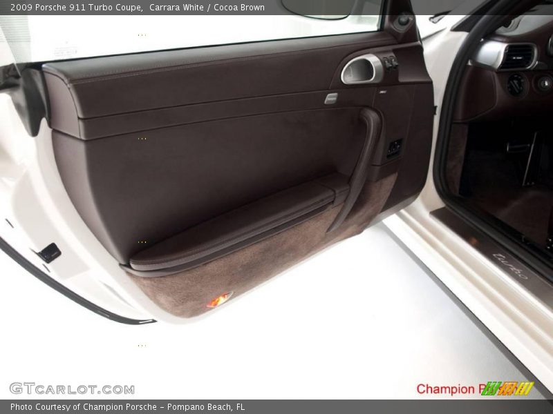 Carrara White / Cocoa Brown 2009 Porsche 911 Turbo Coupe