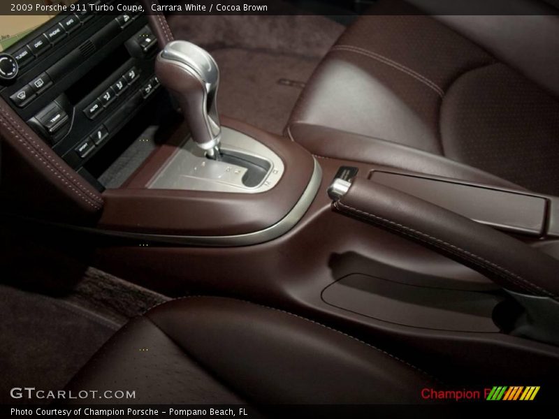 Carrara White / Cocoa Brown 2009 Porsche 911 Turbo Coupe