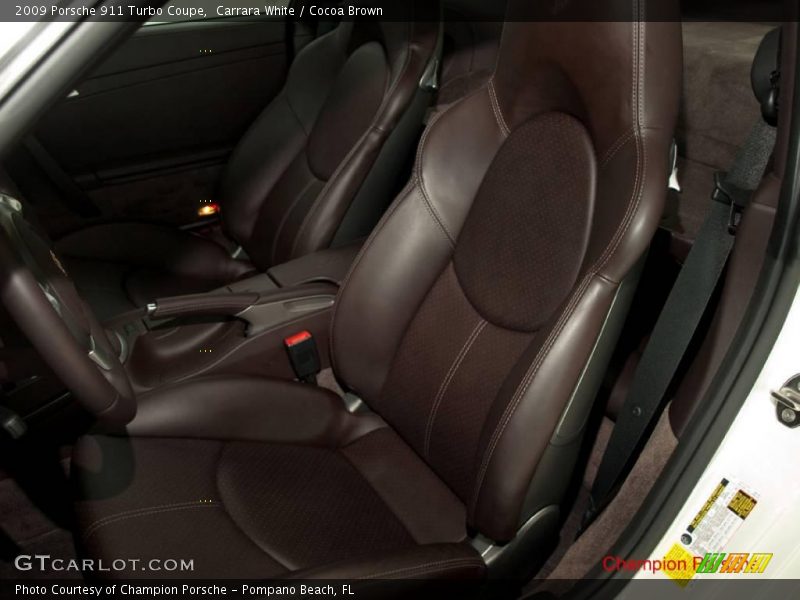 Carrara White / Cocoa Brown 2009 Porsche 911 Turbo Coupe