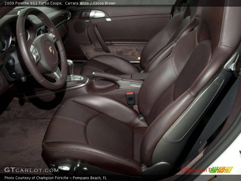 Carrara White / Cocoa Brown 2009 Porsche 911 Turbo Coupe