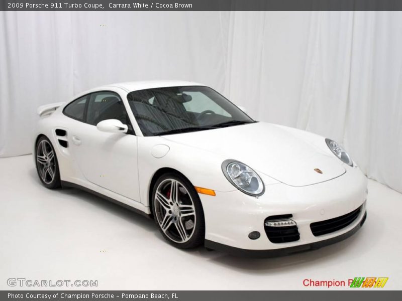 Carrara White / Cocoa Brown 2009 Porsche 911 Turbo Coupe