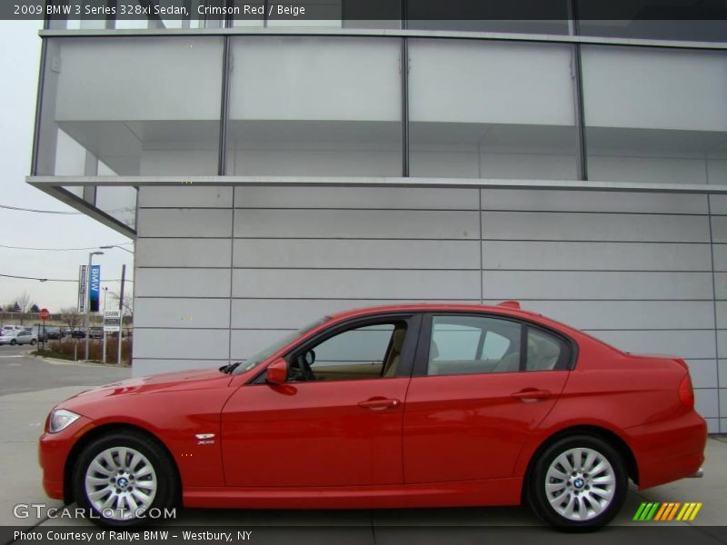 Crimson Red / Beige 2009 BMW 3 Series 328xi Sedan