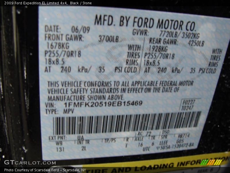 Black / Stone 2009 Ford Expedition EL Limited 4x4