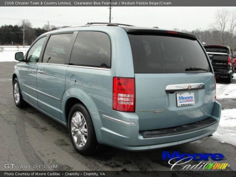 Clearwater Blue Pearlcoat / Medium Pebble Beige/Cream 2008 Chrysler Town & Country Limited