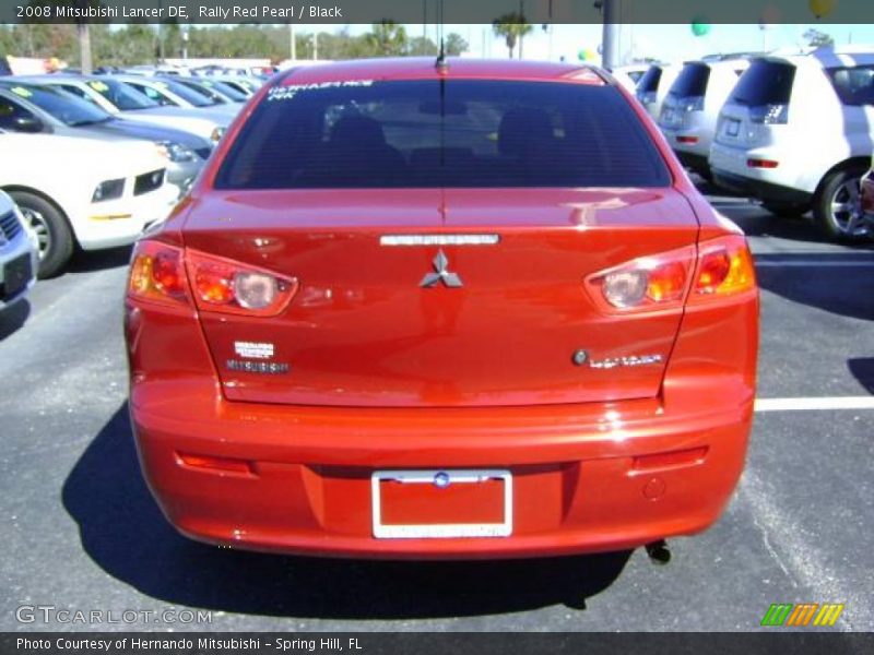 Rally Red Pearl / Black 2008 Mitsubishi Lancer DE