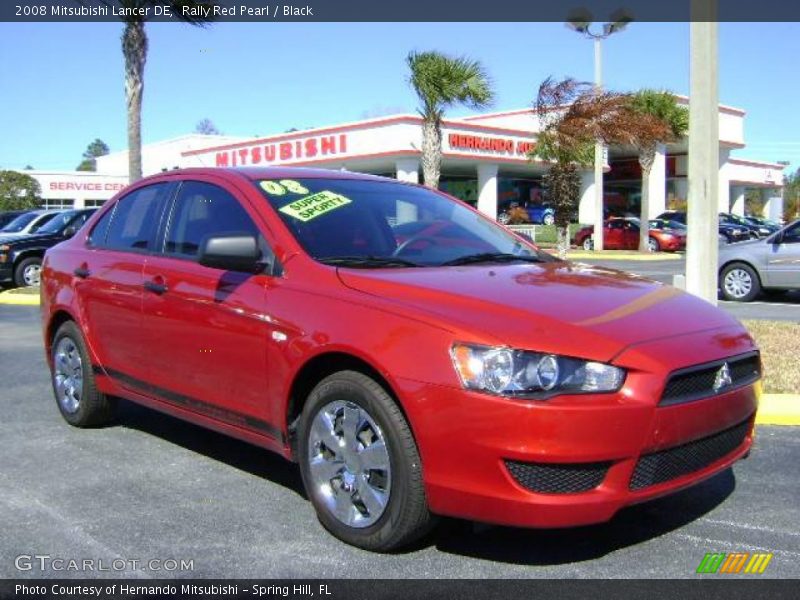 Rally Red Pearl / Black 2008 Mitsubishi Lancer DE