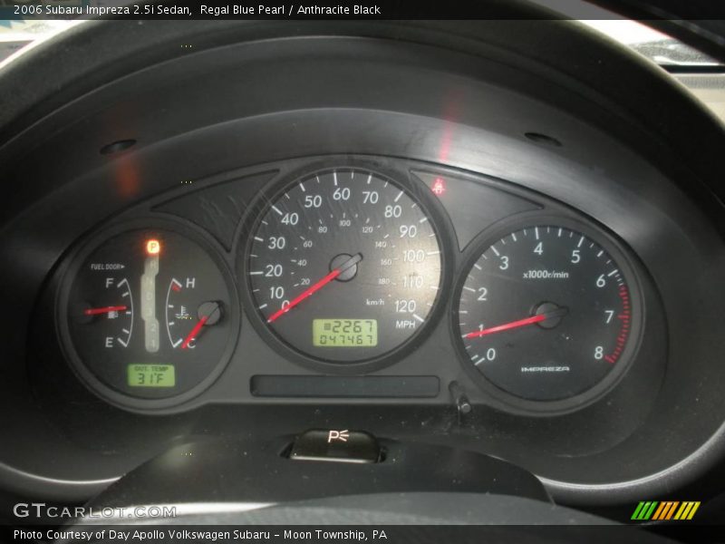Regal Blue Pearl / Anthracite Black 2006 Subaru Impreza 2.5i Sedan