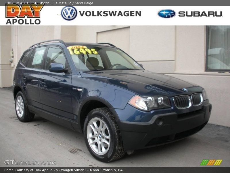 Mystic Blue Metallic / Sand Beige 2004 BMW X3 2.5i
