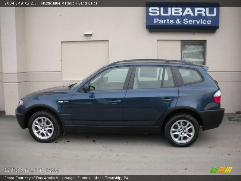 Mystic Blue Metallic / Sand Beige 2004 BMW X3 2.5i