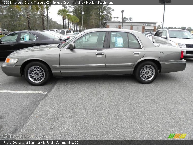 Spruce Green Metallic / Medium Parchment 2001 Mercury Grand Marquis GS