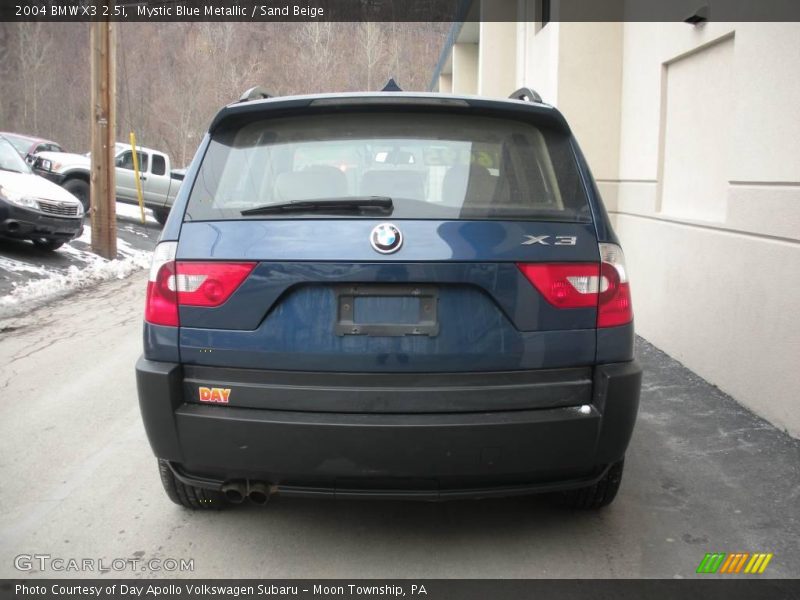 Mystic Blue Metallic / Sand Beige 2004 BMW X3 2.5i