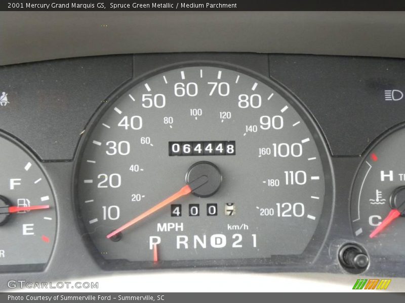 Spruce Green Metallic / Medium Parchment 2001 Mercury Grand Marquis GS