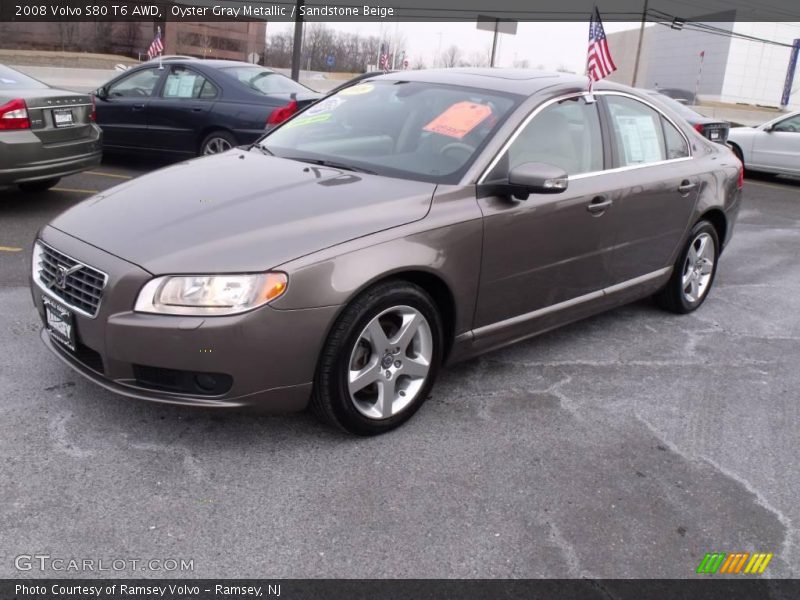 Oyster Gray Metallic / Sandstone Beige 2008 Volvo S80 T6 AWD