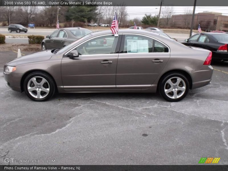 Oyster Gray Metallic / Sandstone Beige 2008 Volvo S80 T6 AWD