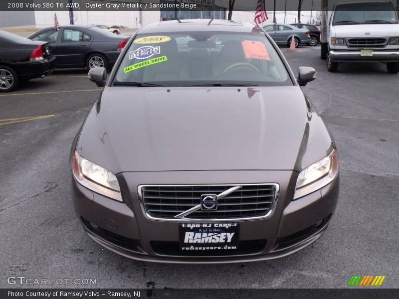 Oyster Gray Metallic / Sandstone Beige 2008 Volvo S80 T6 AWD