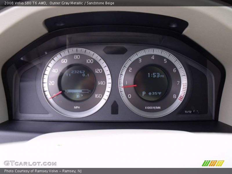 Oyster Gray Metallic / Sandstone Beige 2008 Volvo S80 T6 AWD