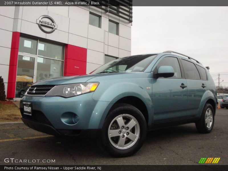 Aqua Metallic / Black 2007 Mitsubishi Outlander LS 4WD