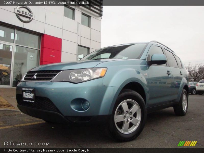 Aqua Metallic / Black 2007 Mitsubishi Outlander LS 4WD