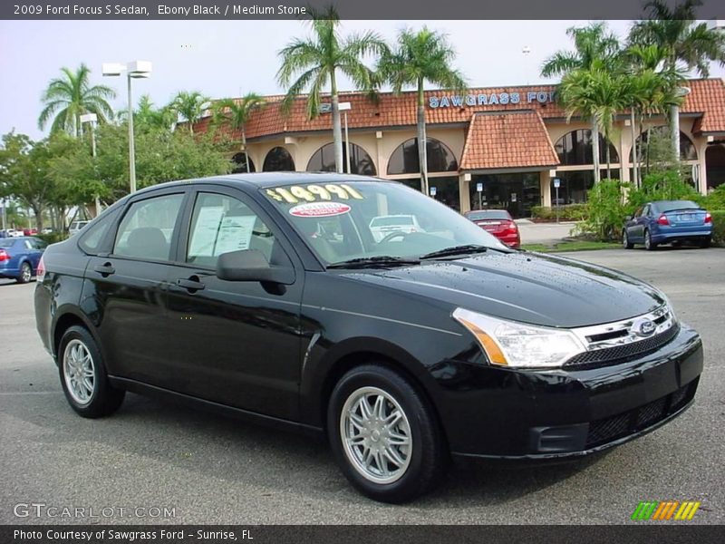Ebony Black / Medium Stone 2009 Ford Focus S Sedan