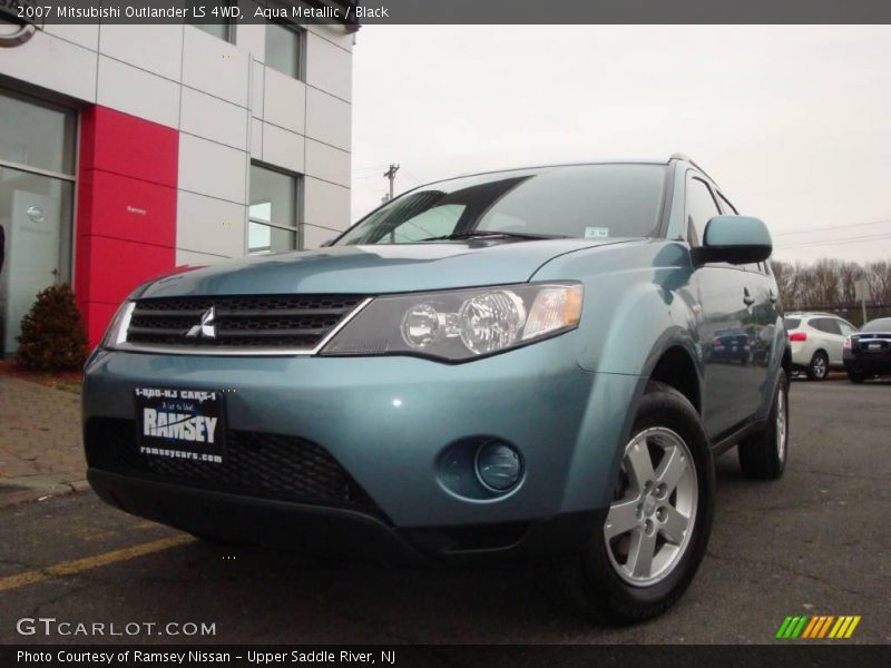 Aqua Metallic / Black 2007 Mitsubishi Outlander LS 4WD
