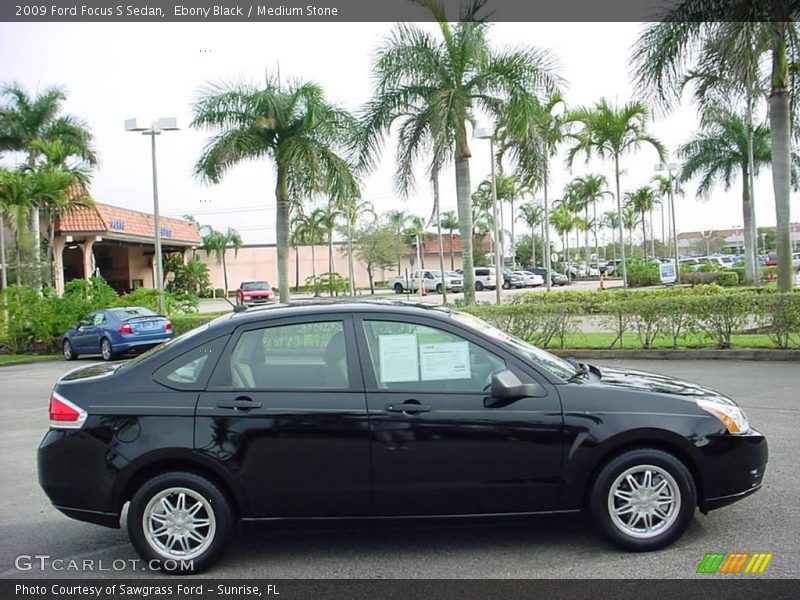 Ebony Black / Medium Stone 2009 Ford Focus S Sedan